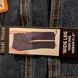 Well Worn Women's Wide Leg High Rise Jeans - Blue